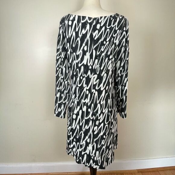 Milly for 5F Bergdorf Goodman Graffiti 3/4 Sleeve Dress - Picture 4 of 5